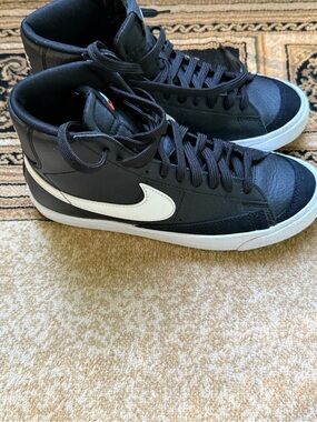 Nike Black and White Mid-Top Sneakers